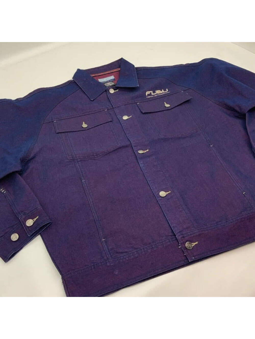 Men's Fubu Blue | Red Signature Denim Jacket NWT